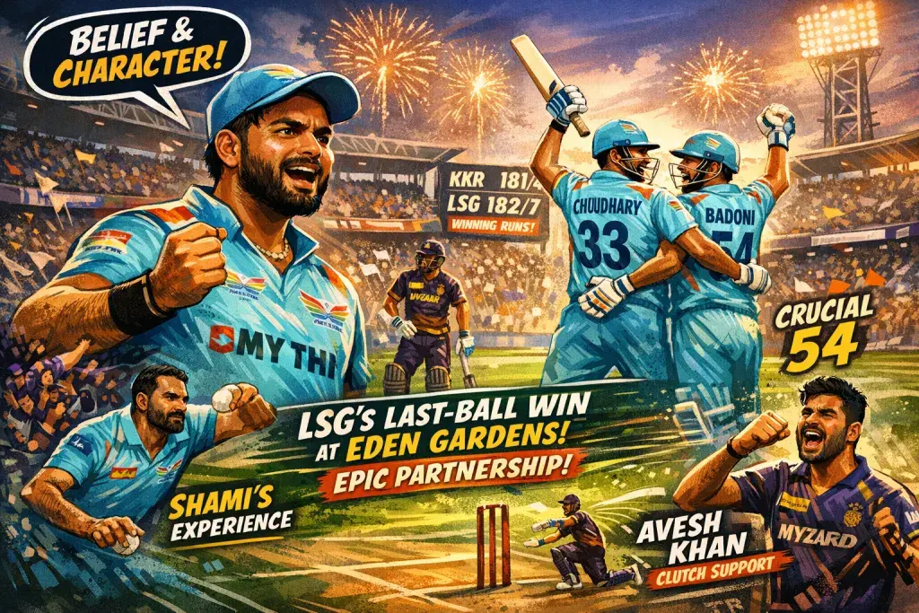 Pant Credits Trust and Character as LSG Claim Thriller at Eden Gardens